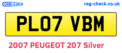 PL07VBM are the vehicle registration plates.
