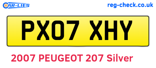 PX07XHY are the vehicle registration plates.