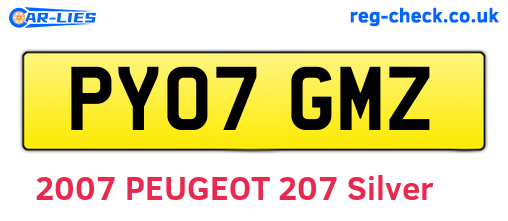 PY07GMZ are the vehicle registration plates.
