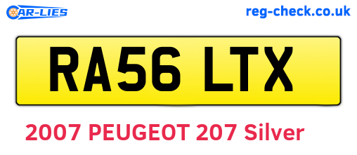 RA56LTX are the vehicle registration plates.