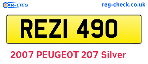 REZ1490 are the vehicle registration plates.