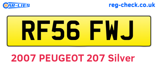 RF56FWJ are the vehicle registration plates.