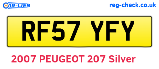 RF57YFY are the vehicle registration plates.