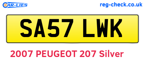 SA57LWK are the vehicle registration plates.