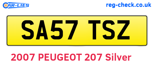 SA57TSZ are the vehicle registration plates.