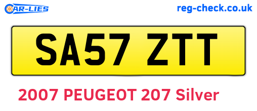 SA57ZTT are the vehicle registration plates.