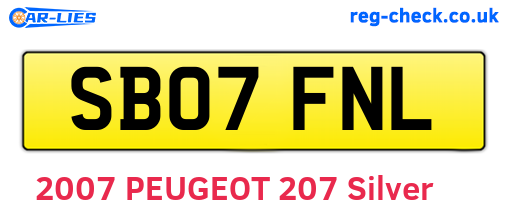 SB07FNL are the vehicle registration plates.