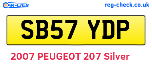 SB57YDP are the vehicle registration plates.