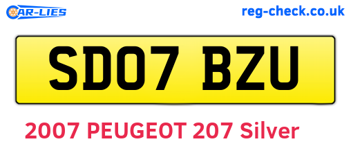 SD07BZU are the vehicle registration plates.