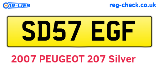 SD57EGF are the vehicle registration plates.