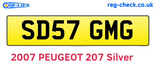 SD57GMG are the vehicle registration plates.
