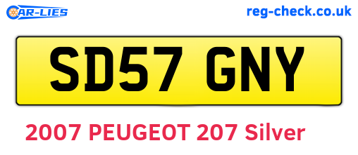 SD57GNY are the vehicle registration plates.