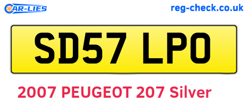 SD57LPO are the vehicle registration plates.