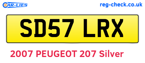 SD57LRX are the vehicle registration plates.