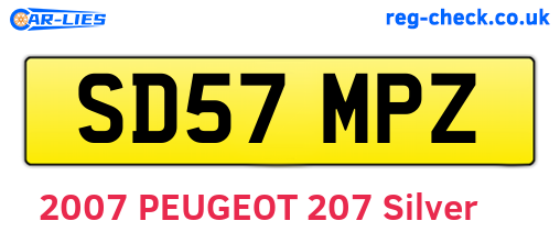 SD57MPZ are the vehicle registration plates.