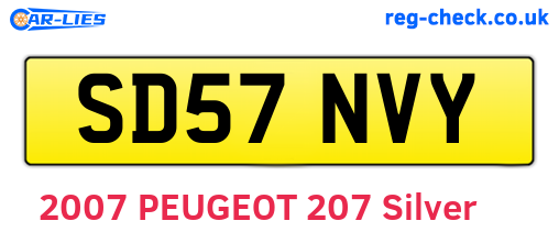 SD57NVY are the vehicle registration plates.