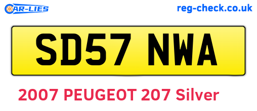 SD57NWA are the vehicle registration plates.