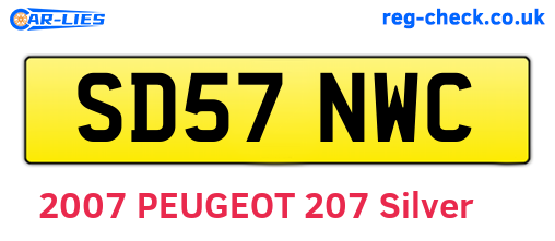 SD57NWC are the vehicle registration plates.
