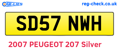 SD57NWH are the vehicle registration plates.