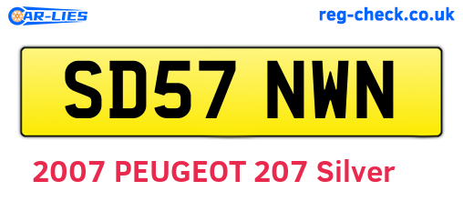SD57NWN are the vehicle registration plates.