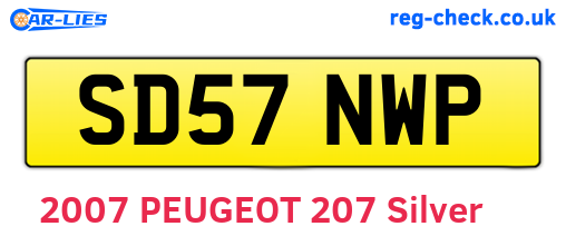 SD57NWP are the vehicle registration plates.