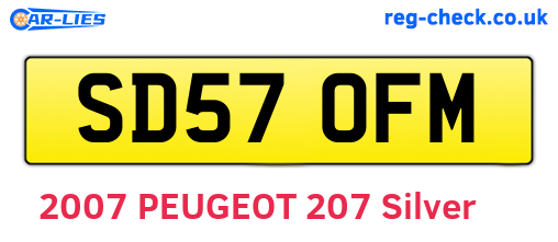 SD57OFM are the vehicle registration plates.