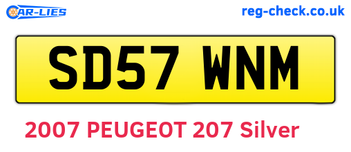 SD57WNM are the vehicle registration plates.