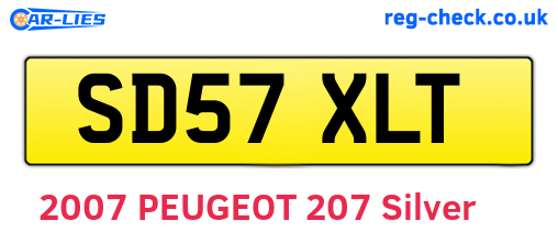 SD57XLT are the vehicle registration plates.