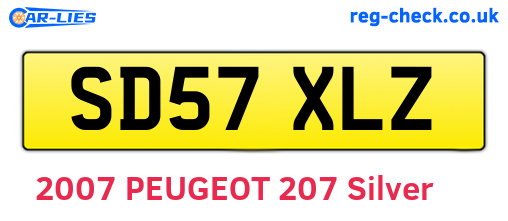 SD57XLZ are the vehicle registration plates.