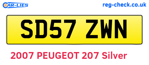 SD57ZWN are the vehicle registration plates.