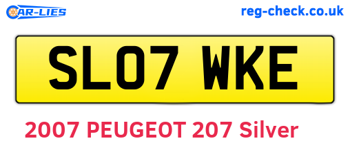 SL07WKE are the vehicle registration plates.