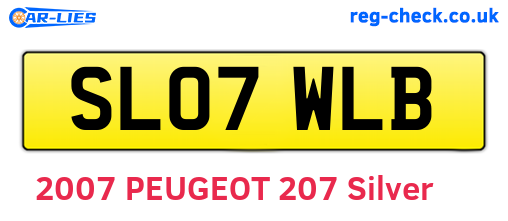 SL07WLB are the vehicle registration plates.
