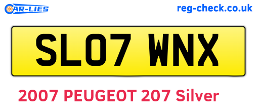 SL07WNX are the vehicle registration plates.