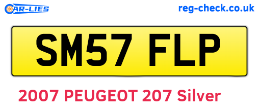 SM57FLP are the vehicle registration plates.