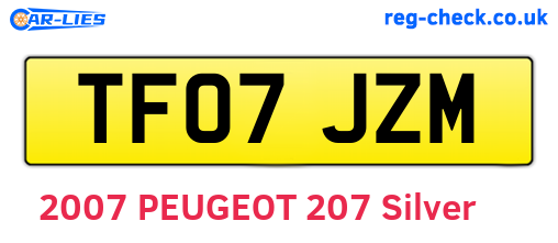 TF07JZM are the vehicle registration plates.