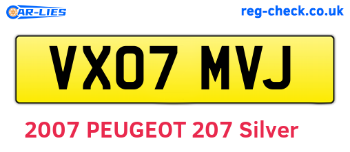 VX07MVJ are the vehicle registration plates.