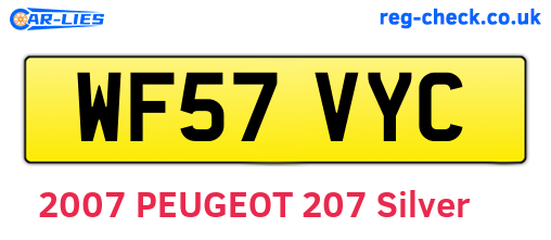 WF57VYC are the vehicle registration plates.
