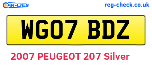 WG07BDZ are the vehicle registration plates.