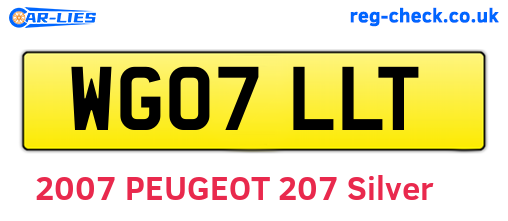 WG07LLT are the vehicle registration plates.