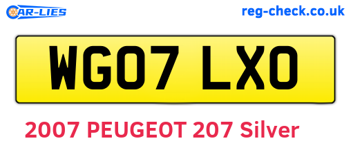 WG07LXO are the vehicle registration plates.