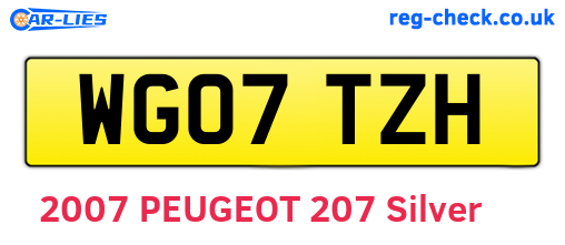 WG07TZH are the vehicle registration plates.