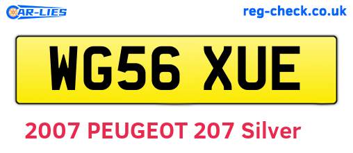WG56XUE are the vehicle registration plates.