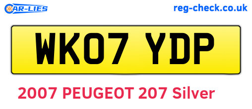 WK07YDP are the vehicle registration plates.