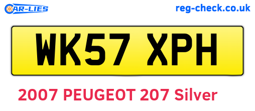 WK57XPH are the vehicle registration plates.