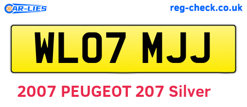 WL07MJJ are the vehicle registration plates.