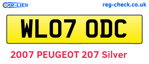 WL07ODC are the vehicle registration plates.