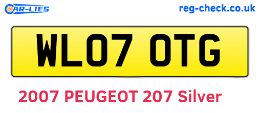 WL07OTG are the vehicle registration plates.