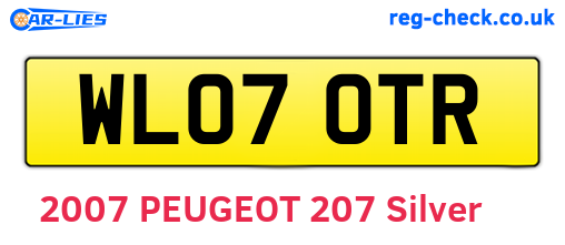 WL07OTR are the vehicle registration plates.