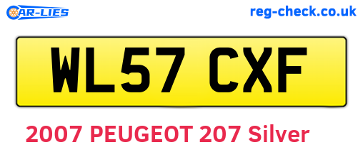 WL57CXF are the vehicle registration plates.