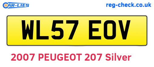 WL57EOV are the vehicle registration plates.